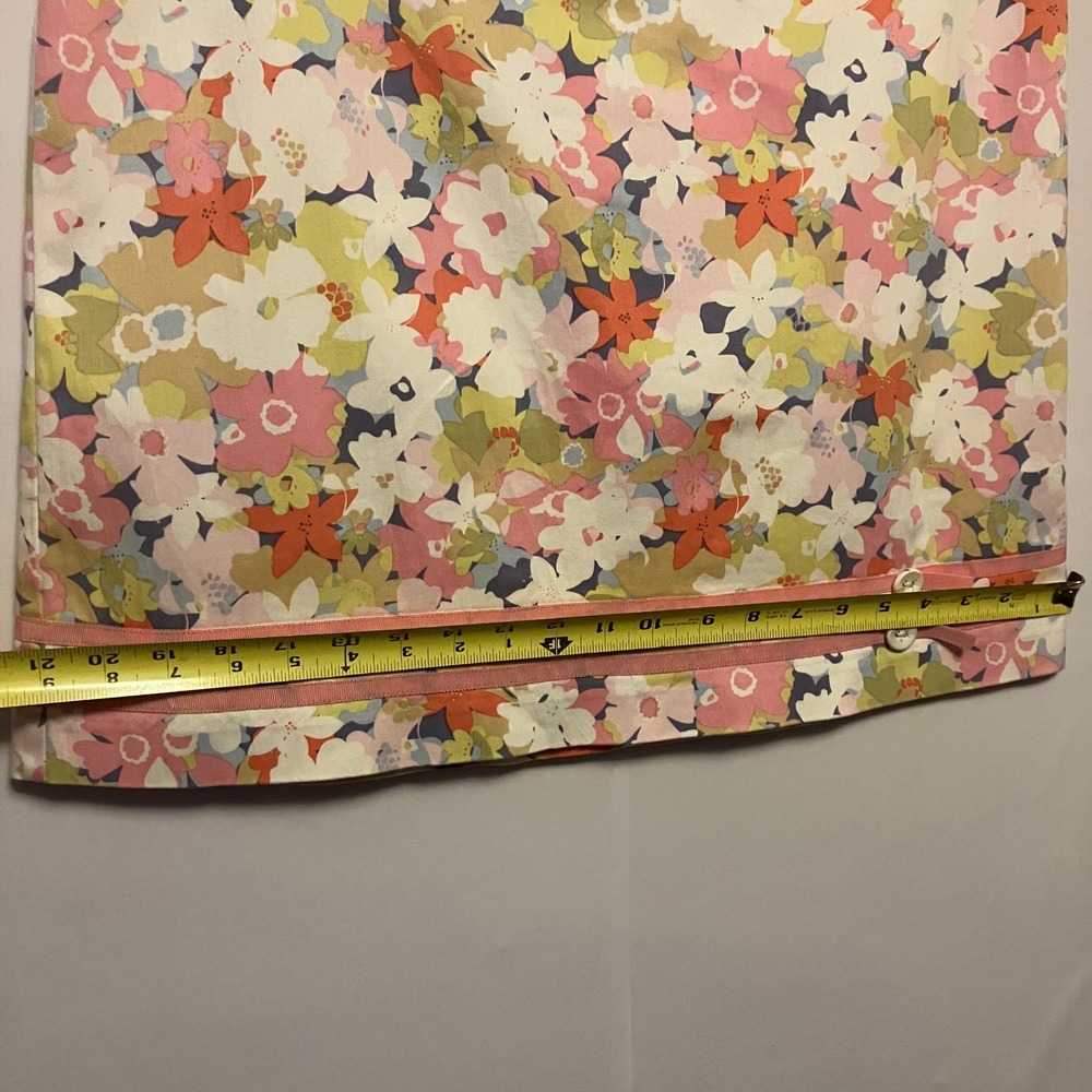 Sigrid Olsen Womens Floral A-Line Skirt Pink Green Ribbon Trim Sz 10 Cottagecore - Picture 11 of 12